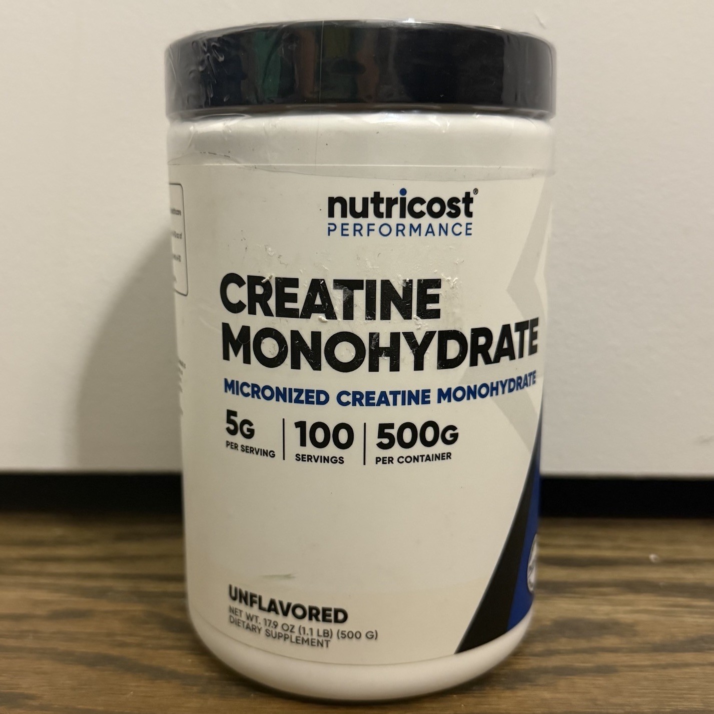 Nutricost Pure Creatine Monohydrate 500 Gram Powder Unflavored Dietary Sup