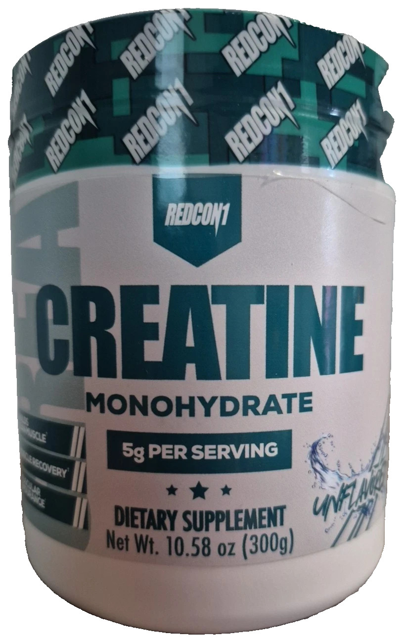Creatine Powder Redcon1 Monohydrate, 10.58 oz (300 g) Unflavored Sealed 07/2027