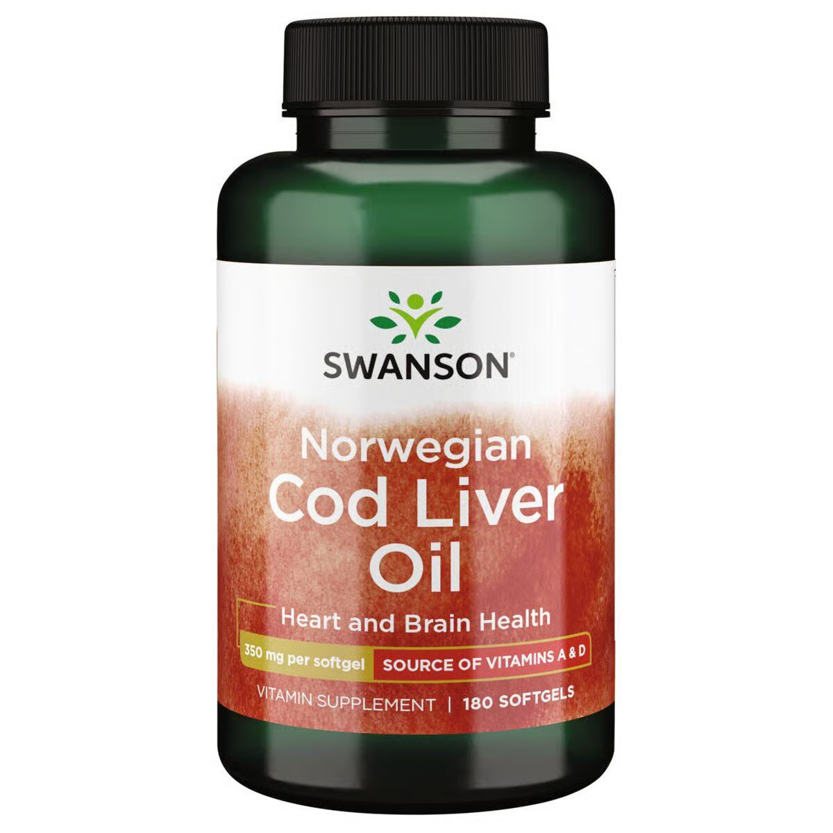 Swanson Cod Liver Oil 350 mg 180 Softgels