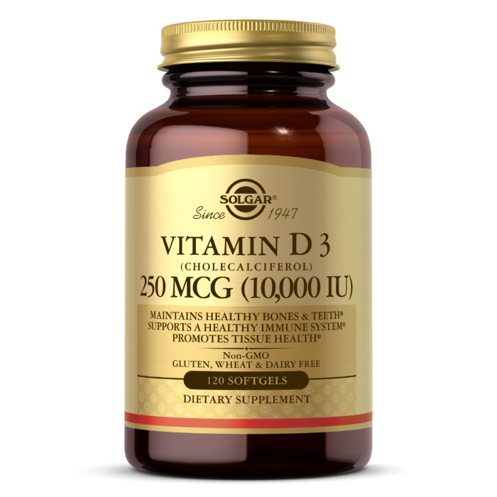 Solgar Vitamin D3 250 mcg 10,000 IU Softgels 120