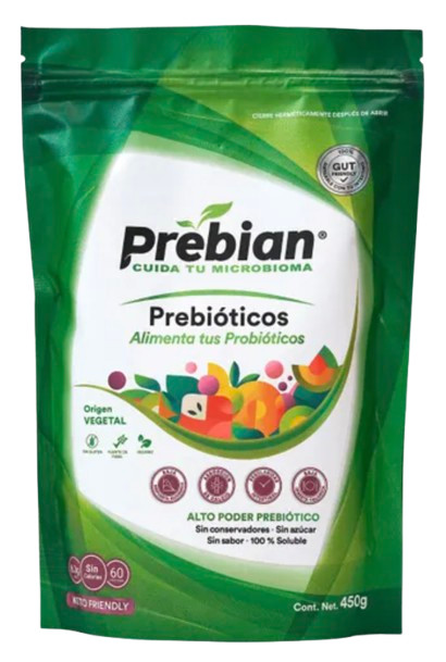 Prebian Probióticos: Keto, Vegan, Gluten and Lactose Free, 450G Dietary Suppleme