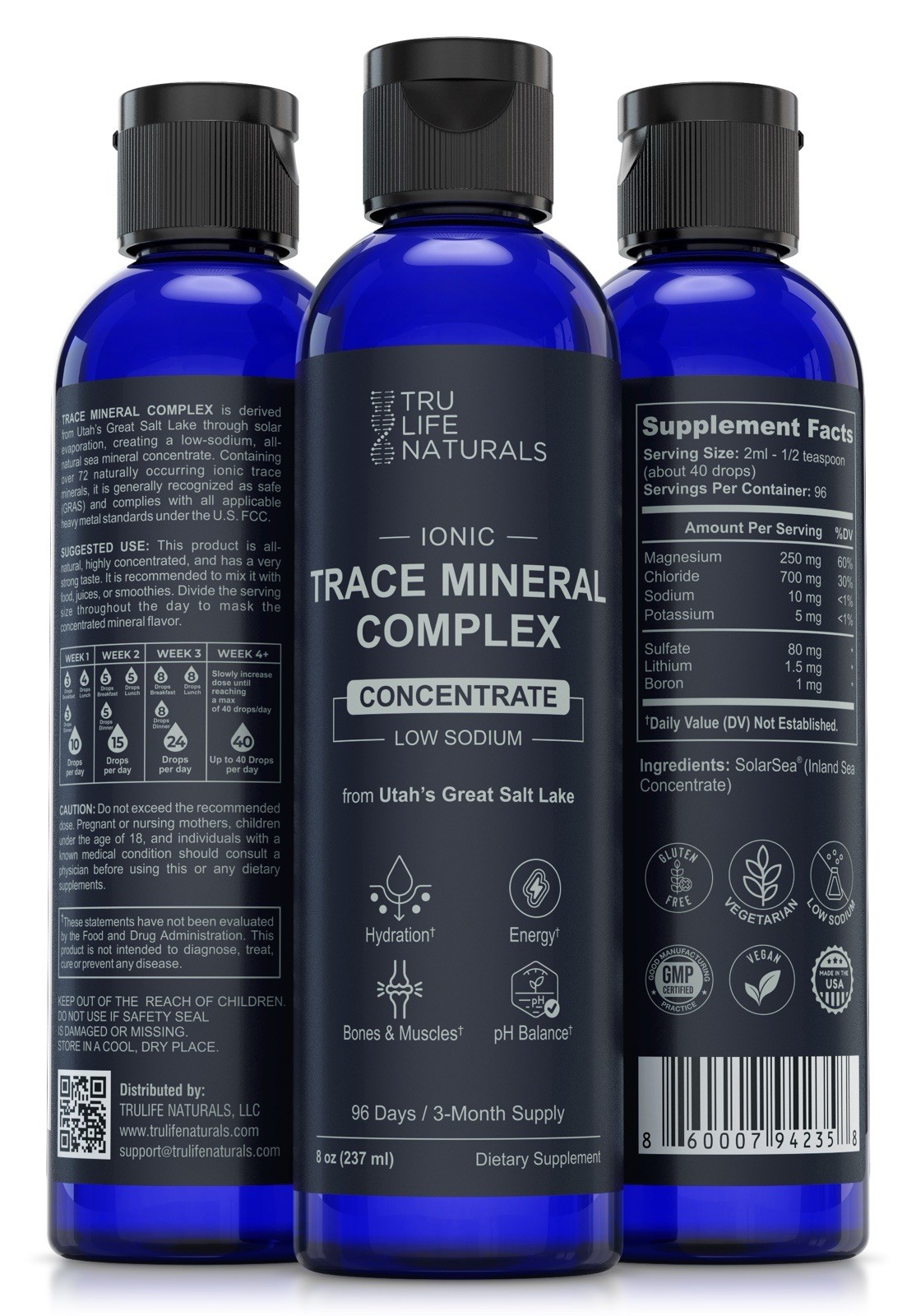 Trace Mineral Complex – 72+ Ionic Minerals From Great Salt Lake/3month Supply