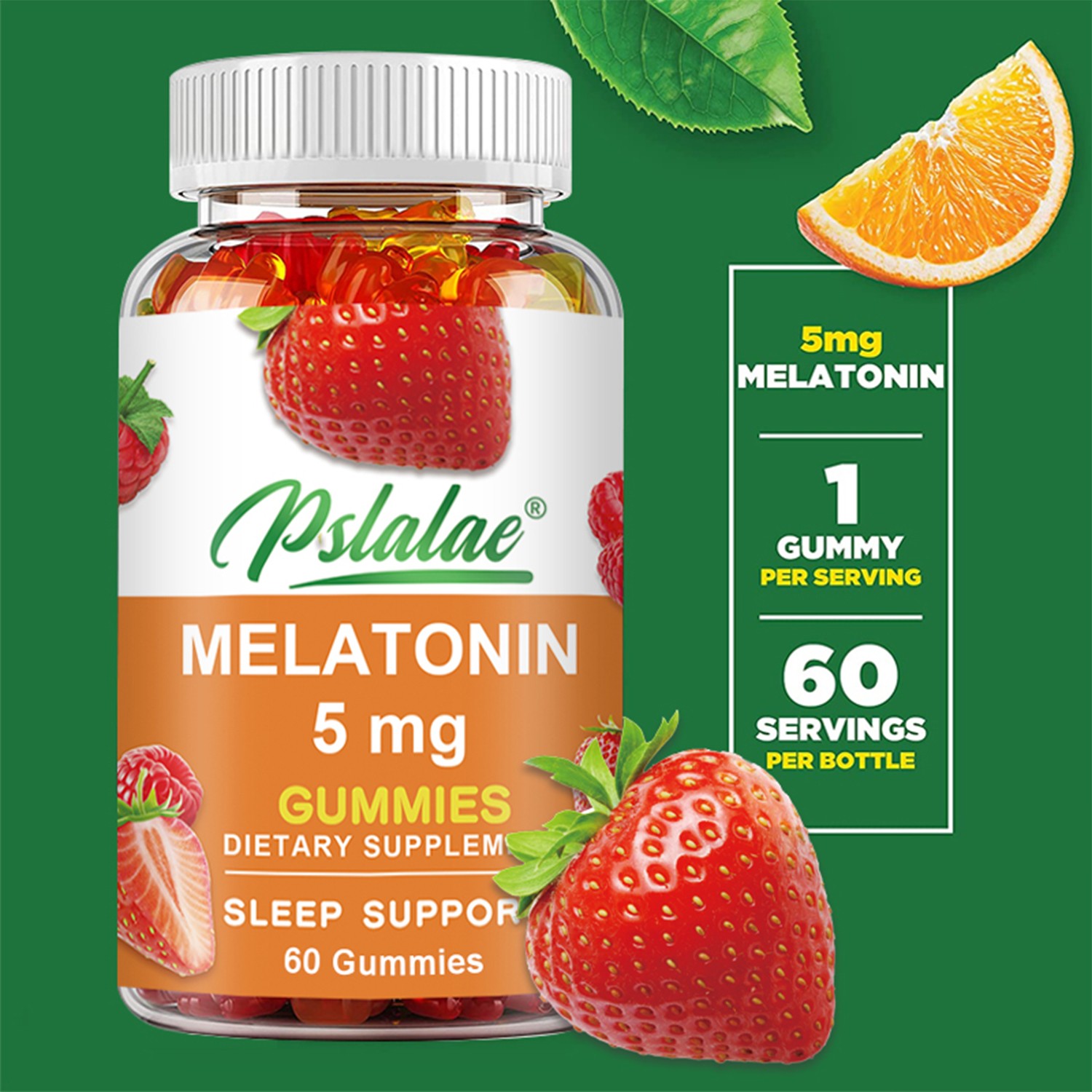 Melatonin Gummies 5mg – Relieve Stress, Improve Sleep, Sleep Support Supplements