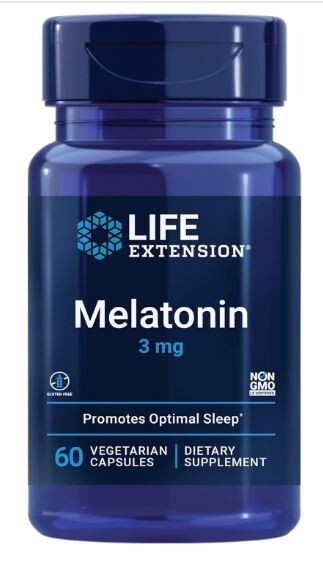 Life Extension Melatonin 3 mg Optimal Sleep Support Supplement 60 Veg Capsules