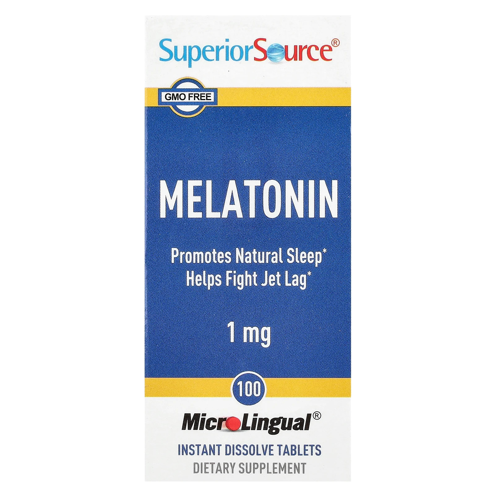 Melatonin, 1 mg, 100 MicroLingual® Instant Dissolve Tablets