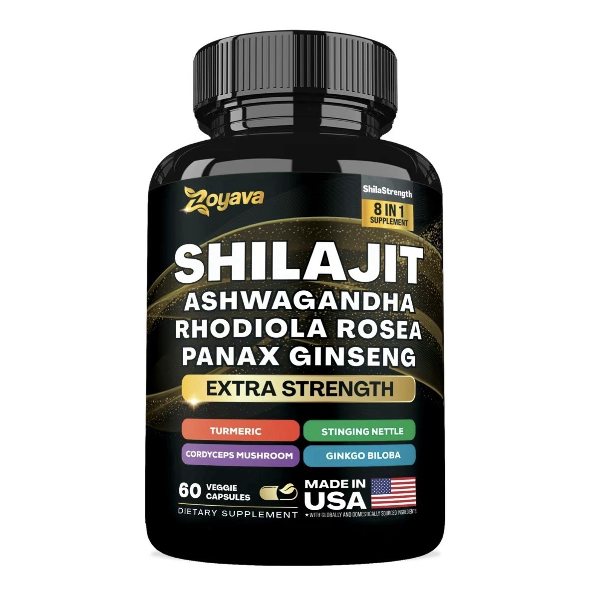 New Sealed Zoyava Shilajit Ashwagandha Rhodiola Rosea Panax Ginseng