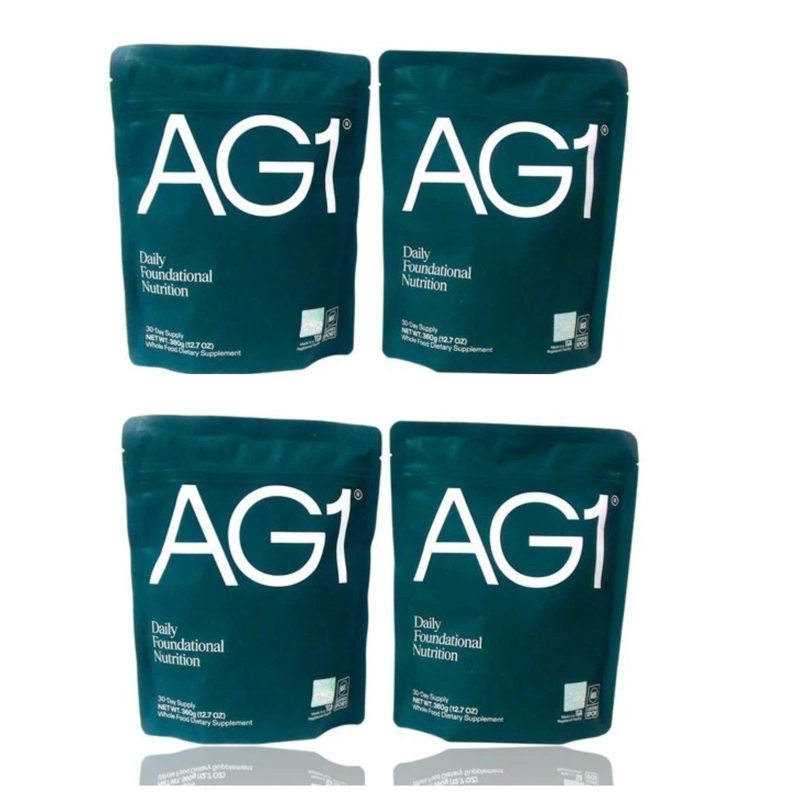 (4-Pack) Genuine AG1 Athletic Greens Powder Pouch 12.7 oz. 30-Day Supply 02/2026