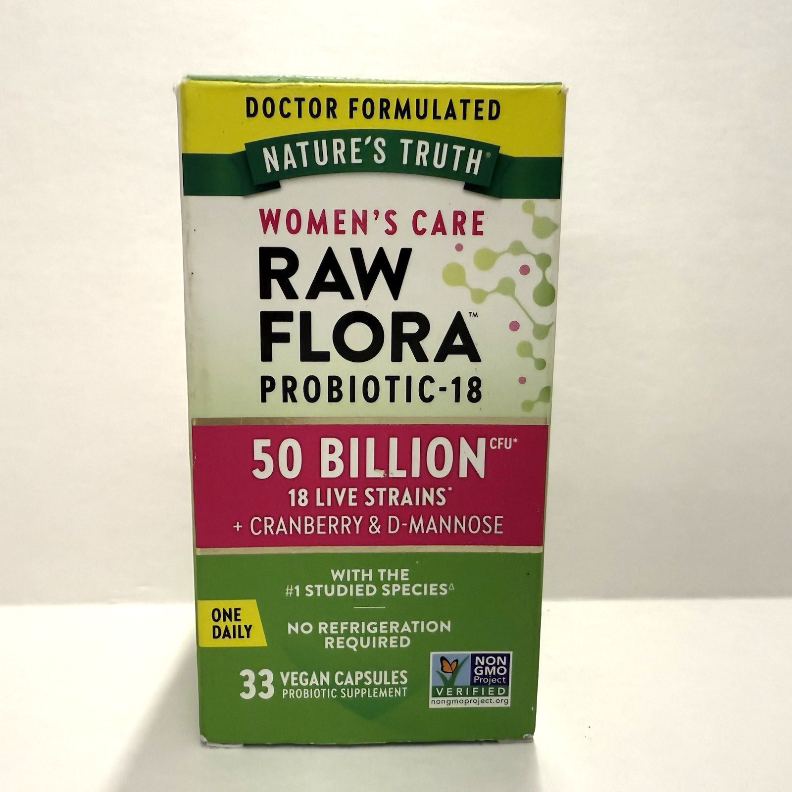 Natures Truth Raw Flora Probiotic 50 Billion CFU 33 Capsules Exp 2/2026