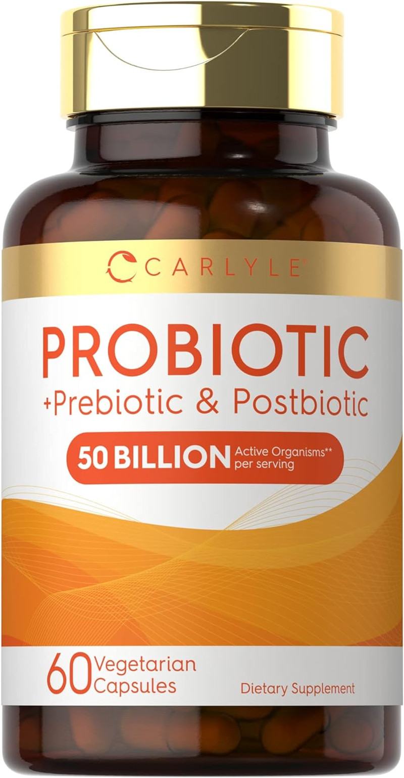 Carlyle Probiotic for Women and Men | 50 Billion CFU | 60 Capsules | plus Prebio