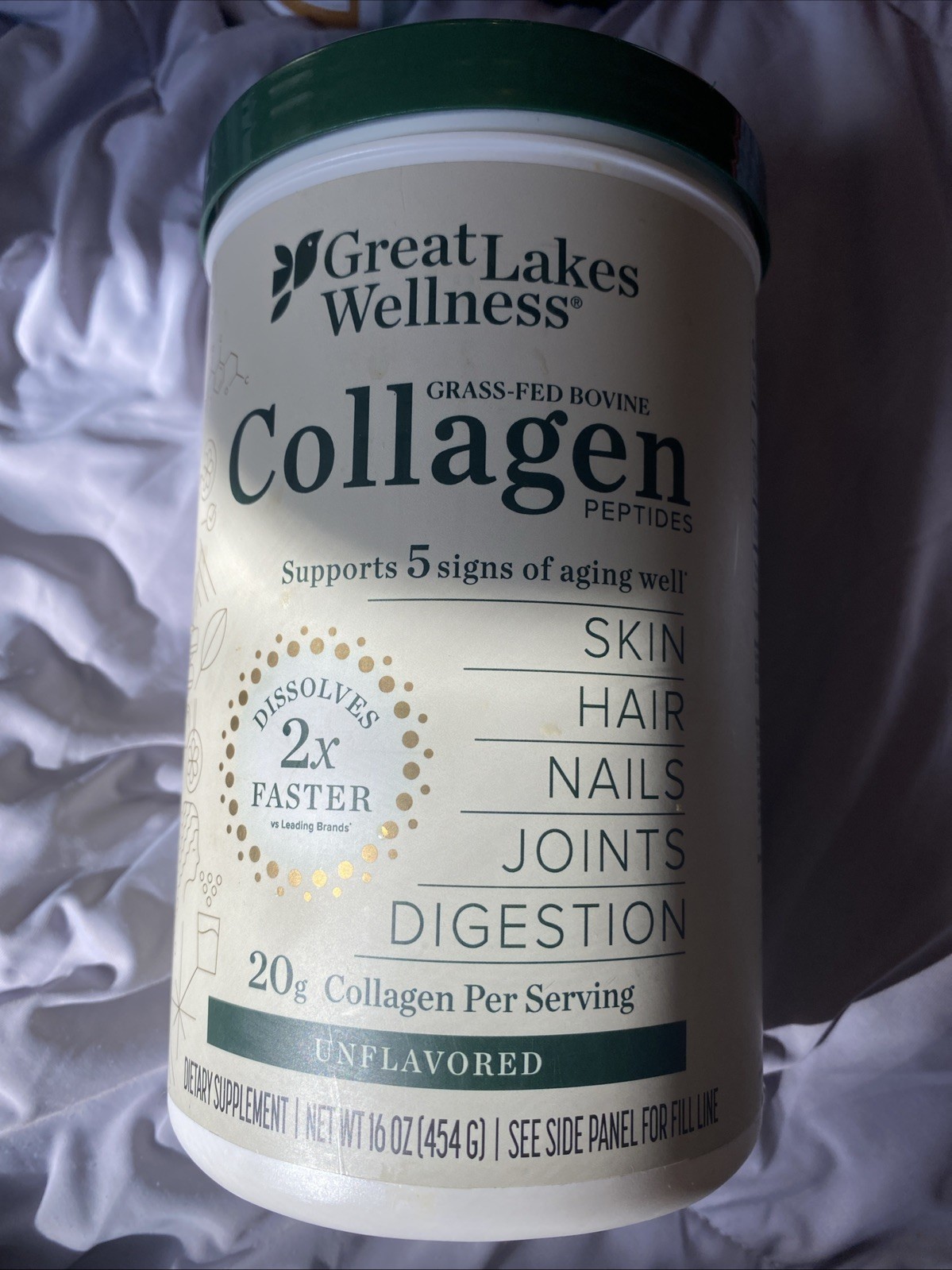 Great Lakes Collagen Peptides Powder Unflavored 22 Servings Daily Wellness 6/29
