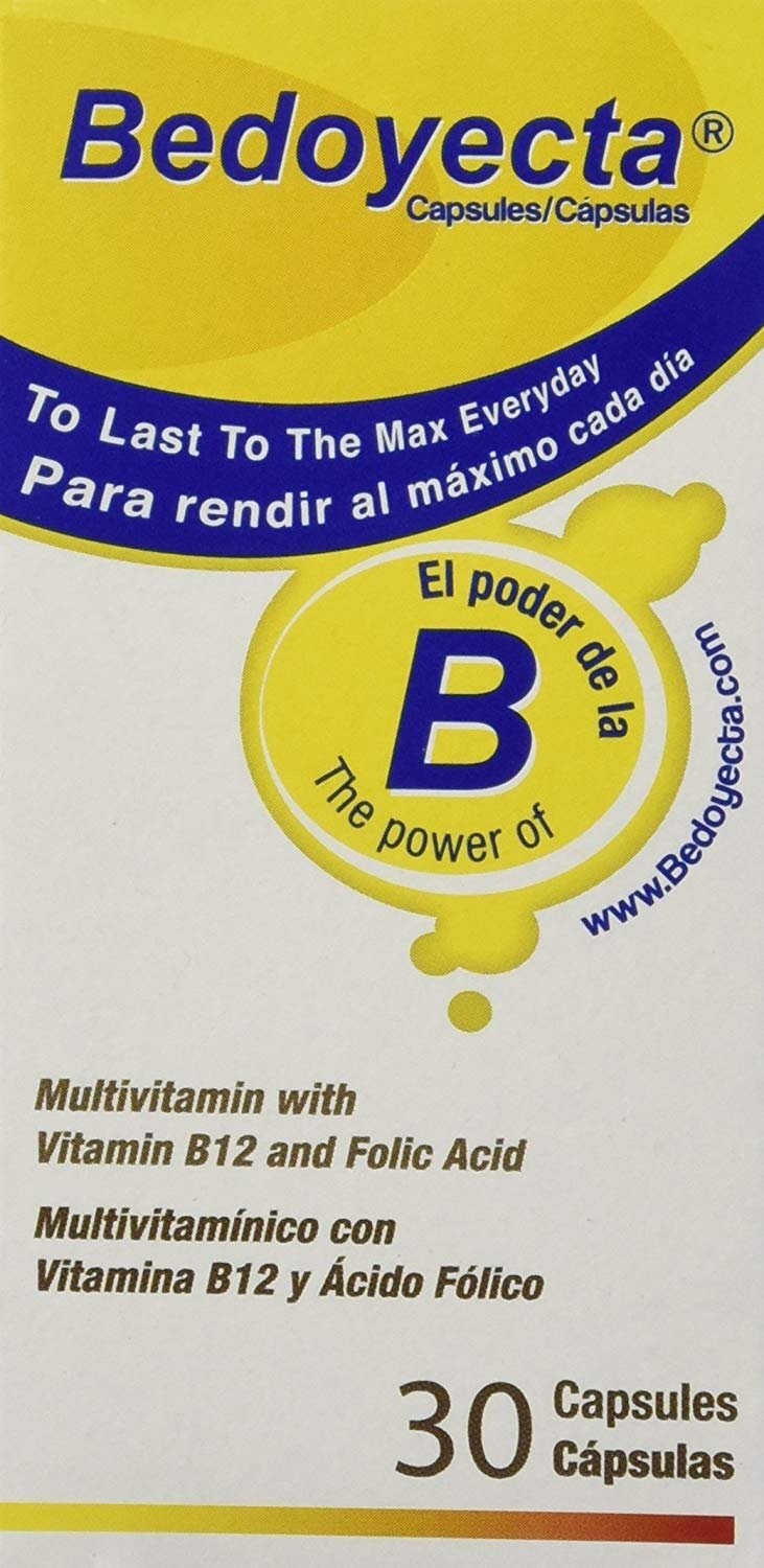 Bedoyecta Multivitamin with Vitamin B12 and Folic Acid Supplement Capsules 30 Ct