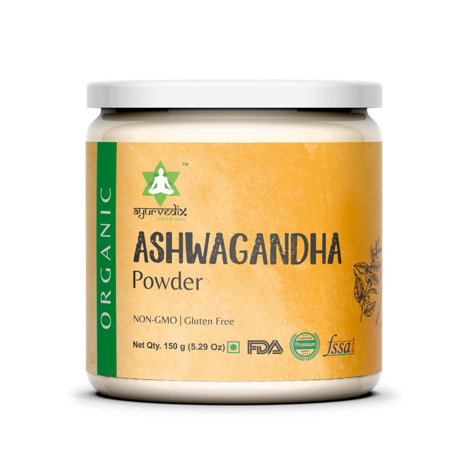 ASHWAGANDHA POWDER (Indian Ginseng)  – Organic Ashwagandha Root Powder – 5.29 Oz
