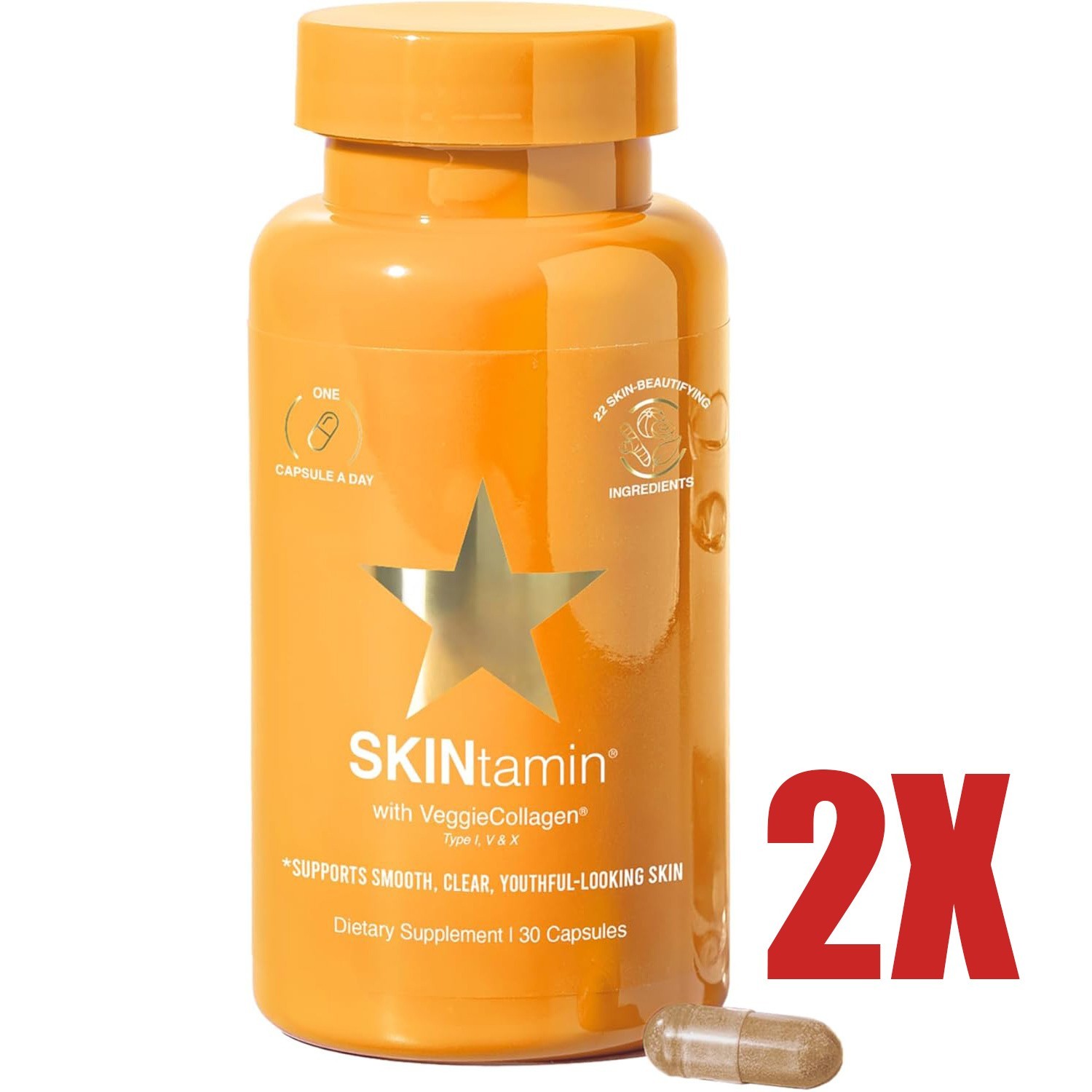 SKINtamin Collagen Pills | Best Collagen Supplements for Women (2 PACK)