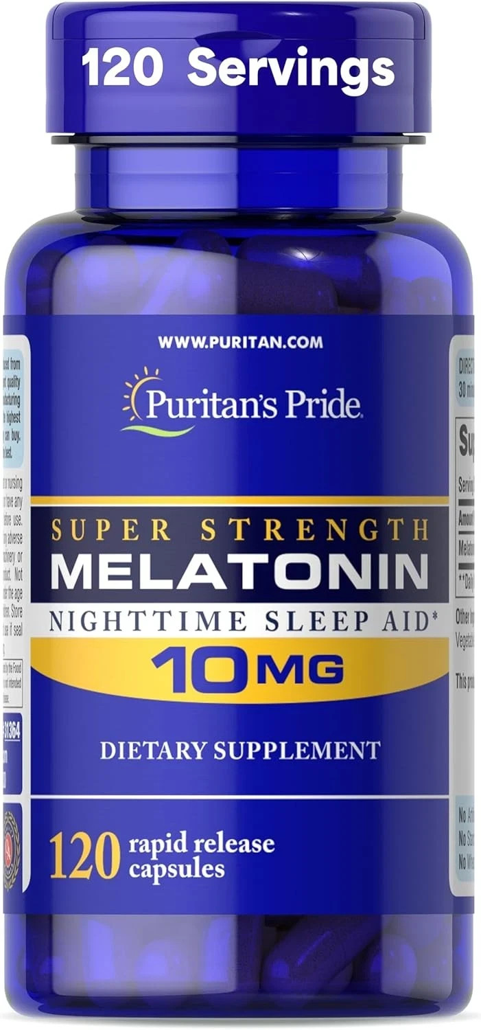 Puritan’s Pride Premium Super Strength Melatonin 10mg 120 Count (Pack of 1)