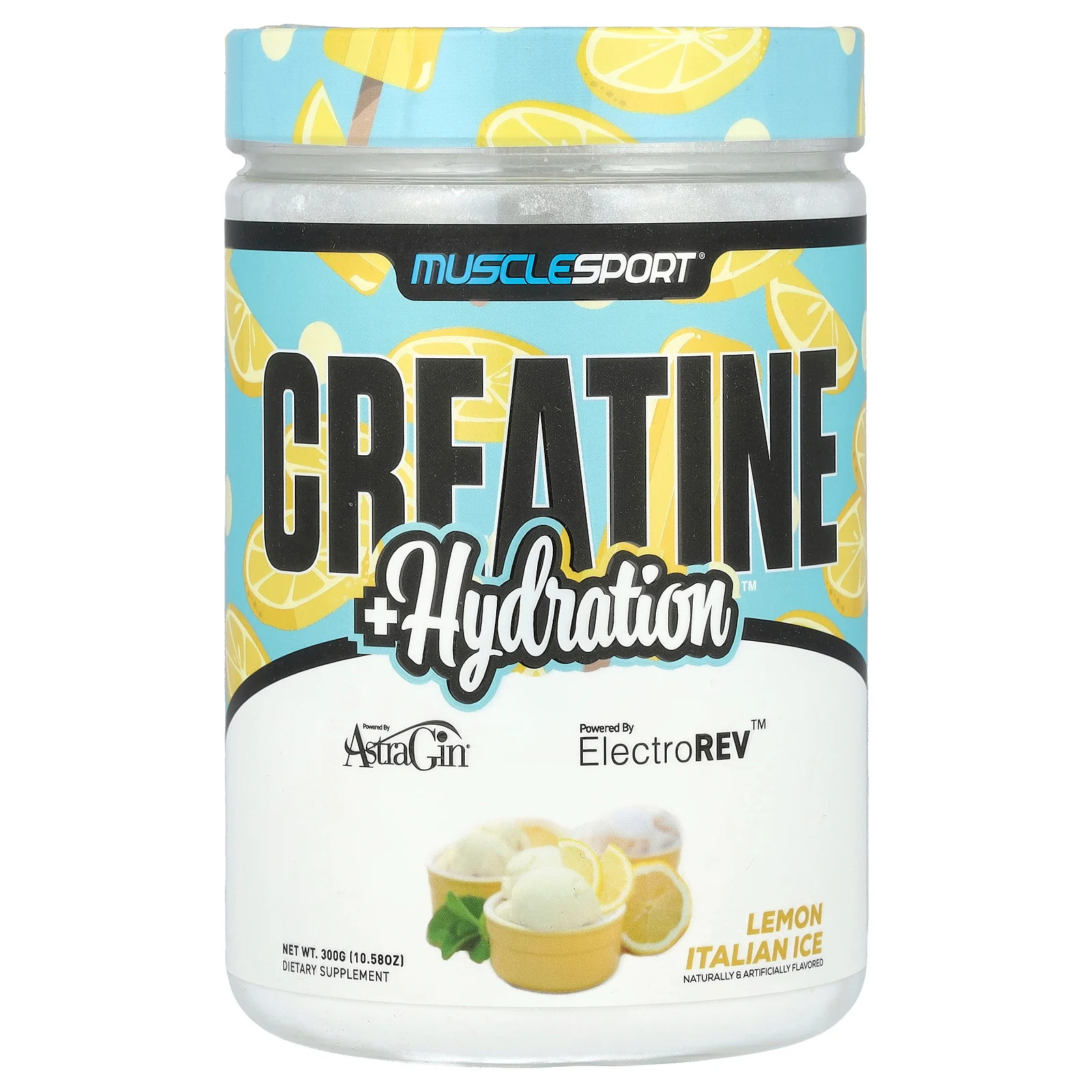 Creatine + Hydration, Lemon Italian Ice, 10.58 oz (300 g)