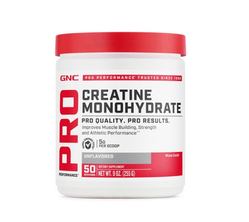GNC Pro Performance Creatine Monohydrate Powder, Unflavored (50 Servings)