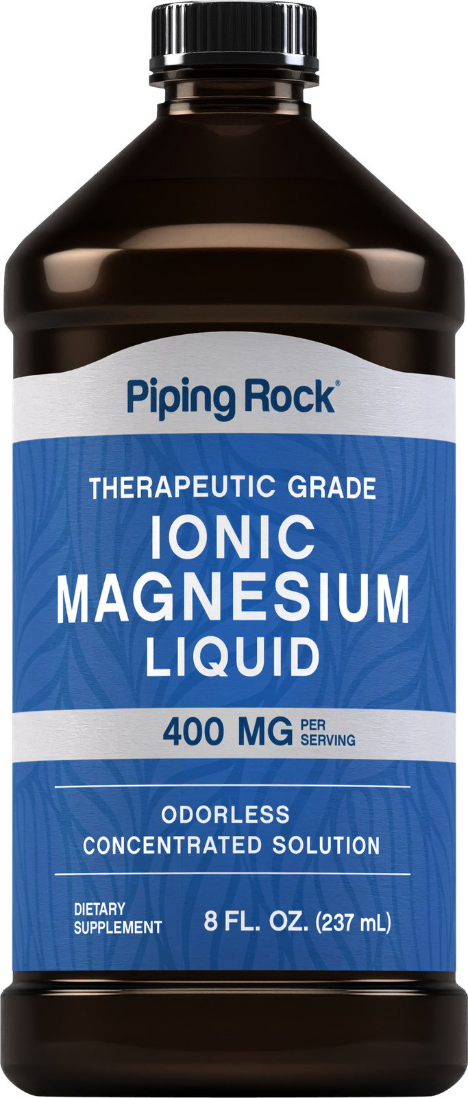 Liquid Ionic Magnesium | 400mg | 8 Fl Oz | Non-GMO, Gluten Free | by Piping Rock