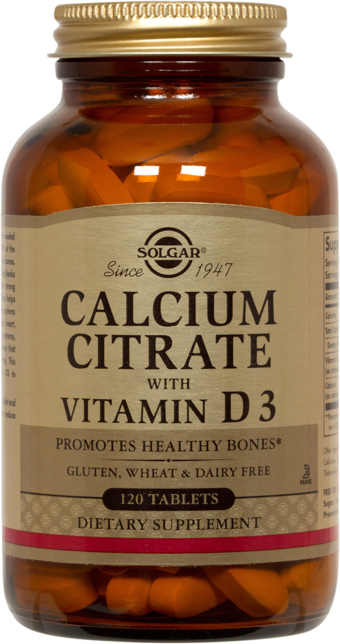 Solgar Calcium Citrate with Vitamin D3 120 Tablets