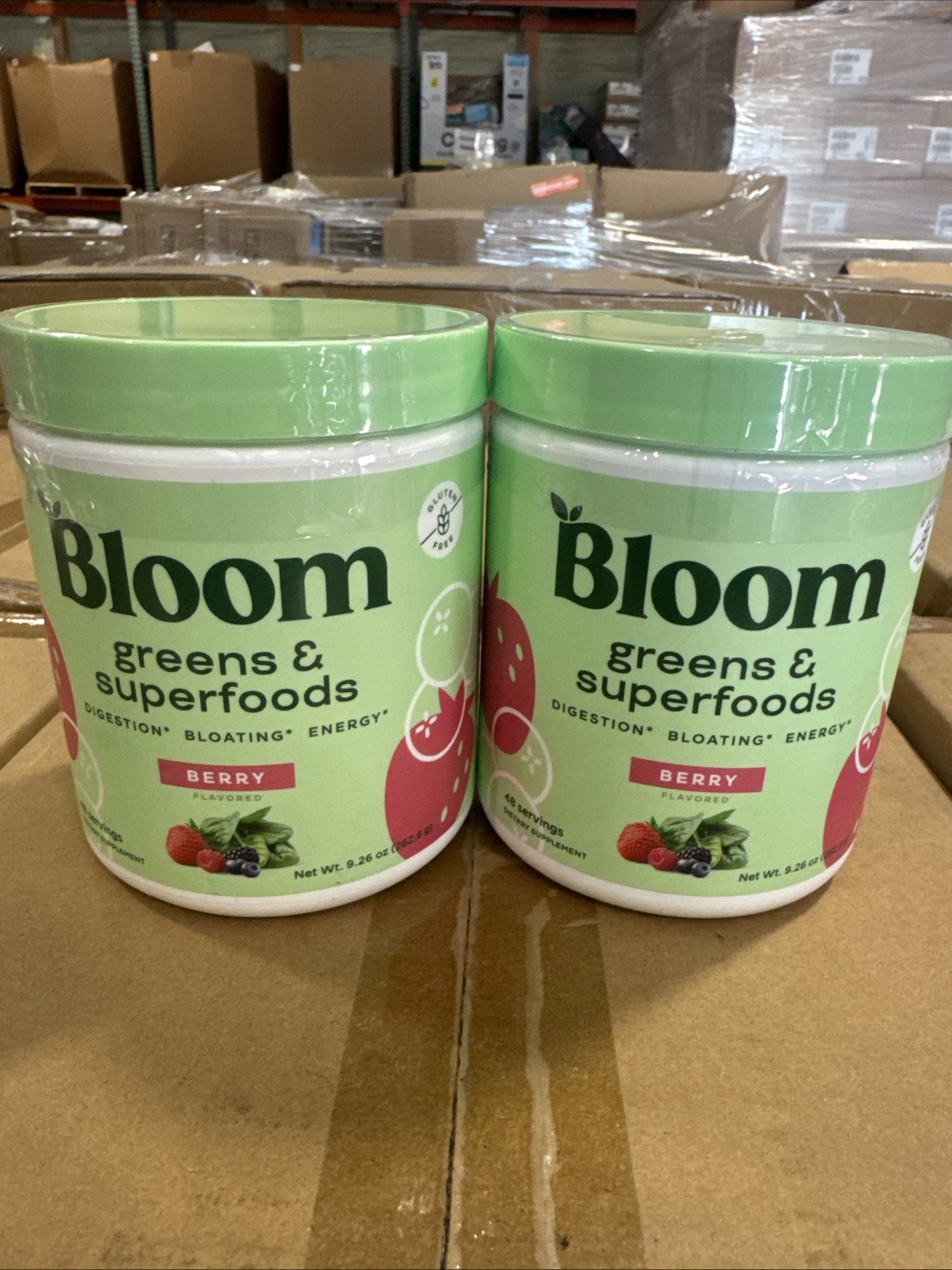 (2) Bloom Nutrition Greens & Superfoods Powder Berry (48 Servings, 9.26oz 01/26