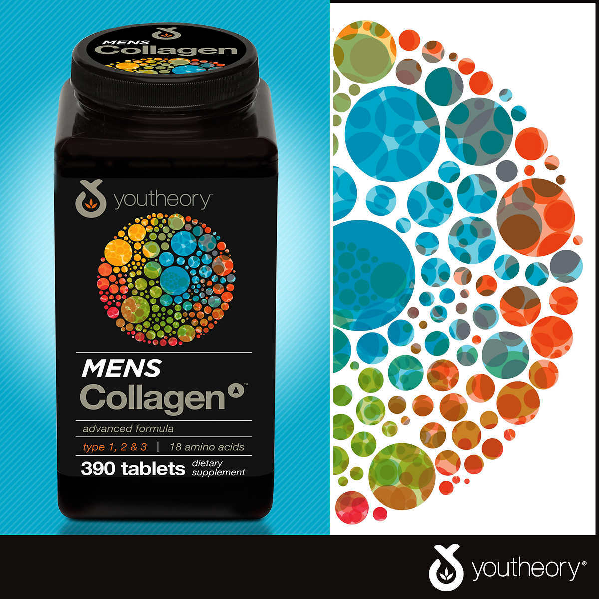 youtheory Mens Collagen Advanced Formula, 390 Tablets ~ Free Shipping