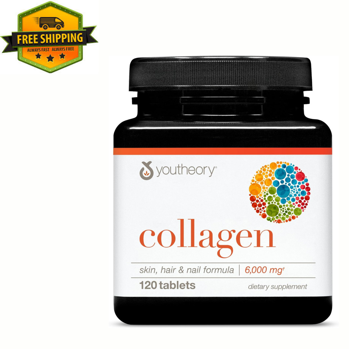 Youtheory Advanced Collagen – 6,000 Mg Collagen – with Vitamin C – for Hair, Ski