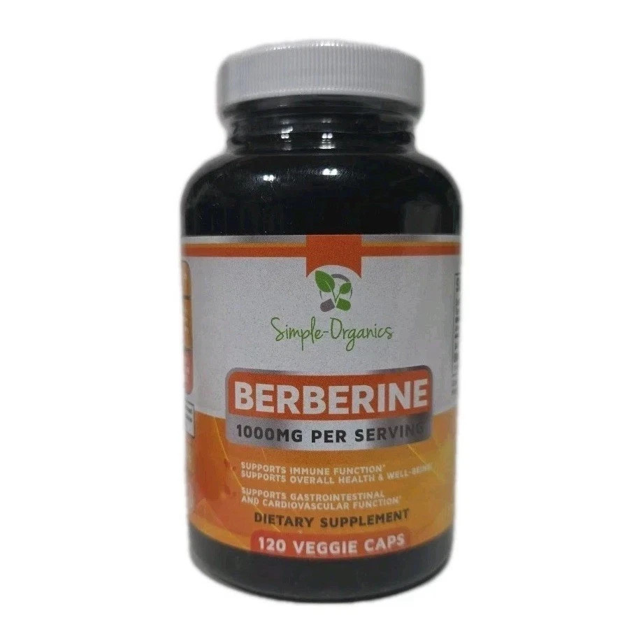 Simple Organics Berberine HCI 1000mg Per Serving 120 Capsules EXP: 1/27