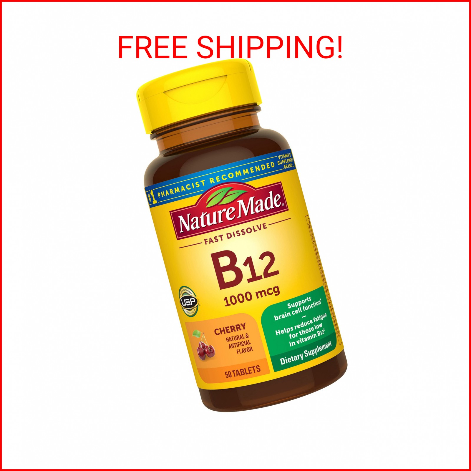 Nature Made Vitamin B12 1000 mcg, Easy to Take Sublingual B12 for Energy Metabol