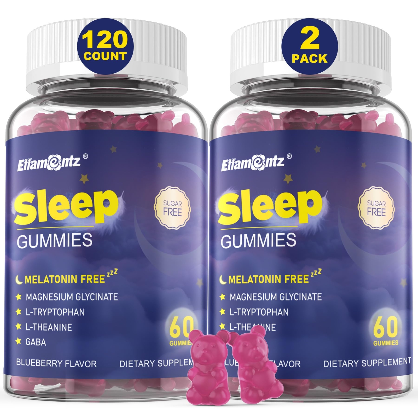 Melatonin Free Sleep Aid Gummies for Adults Sugar Free Sleeping Gummy No Mela…