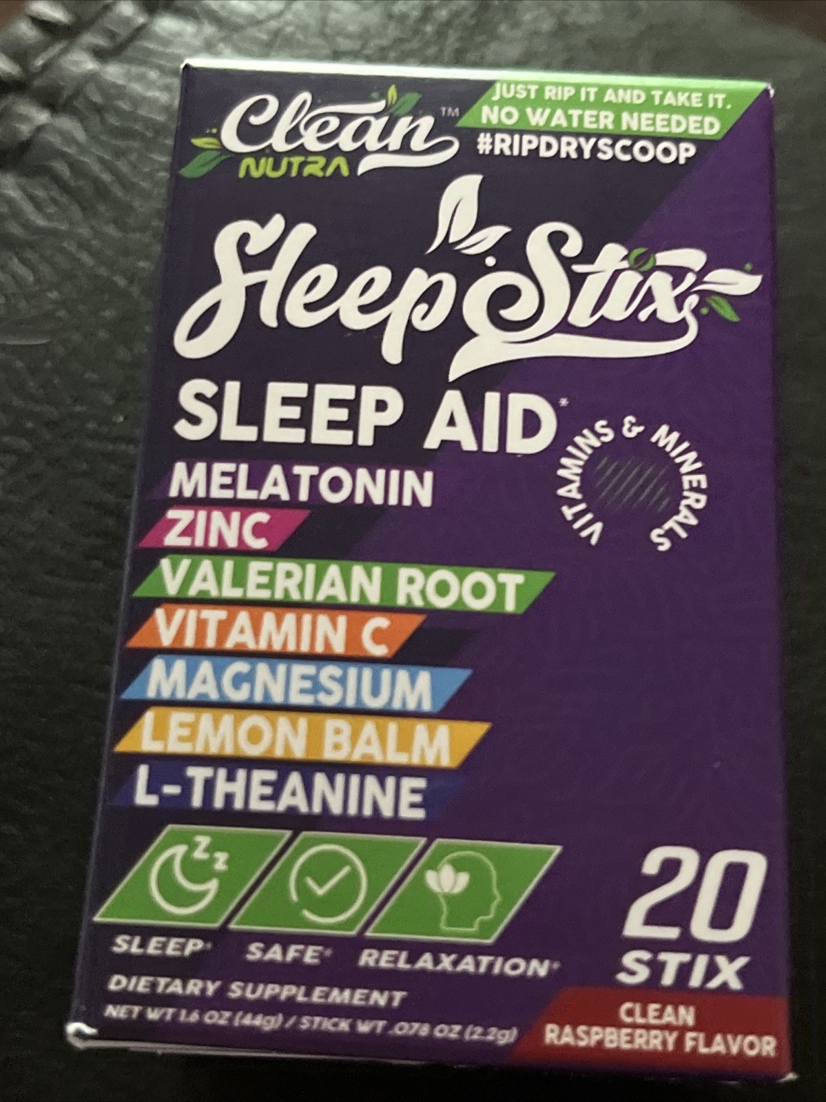 Clean Nutra Sleep Stick -no- Water Sleep Aid With Melatonin 20 Stic