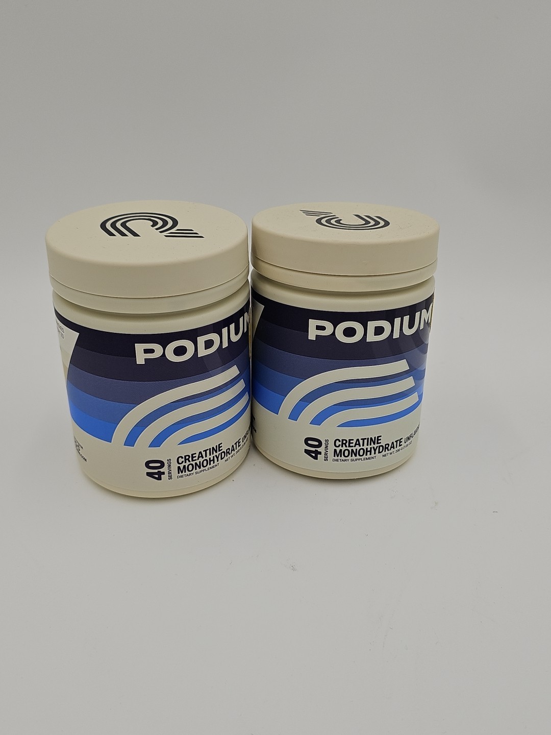 2Pk Podium Creatine Monohydrate Powder Unflavored 40 Servings Exp 1/26