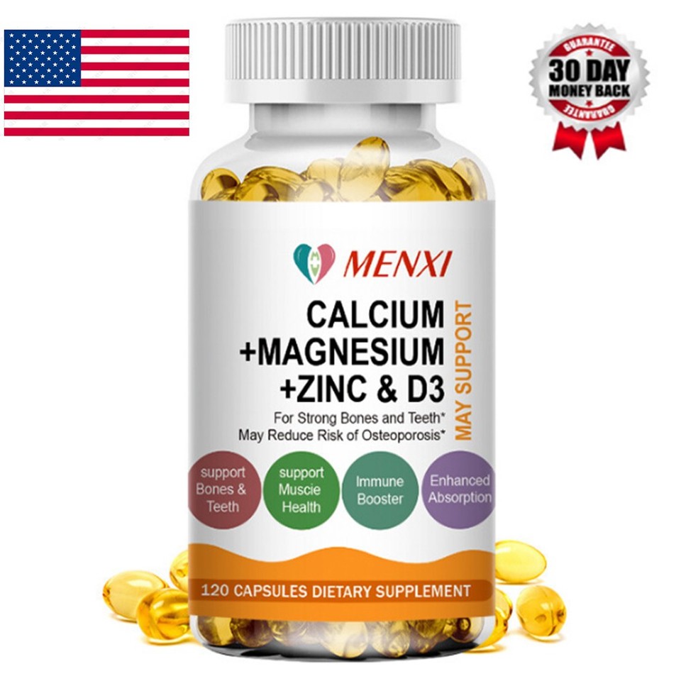 Calcium 1500mg Magnesium 400mg Zinc 25mg Vitamin D3 600iu Bone Muscle Health 120