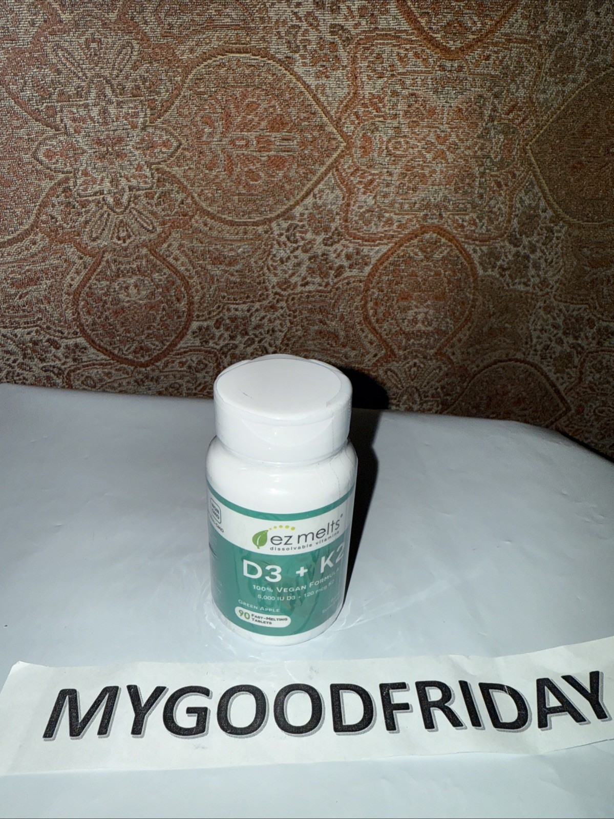 EZMelts Vitamin D3 +K2 Dissolving Tablets, 90 tablets Sealed Pack Exp:09/2026