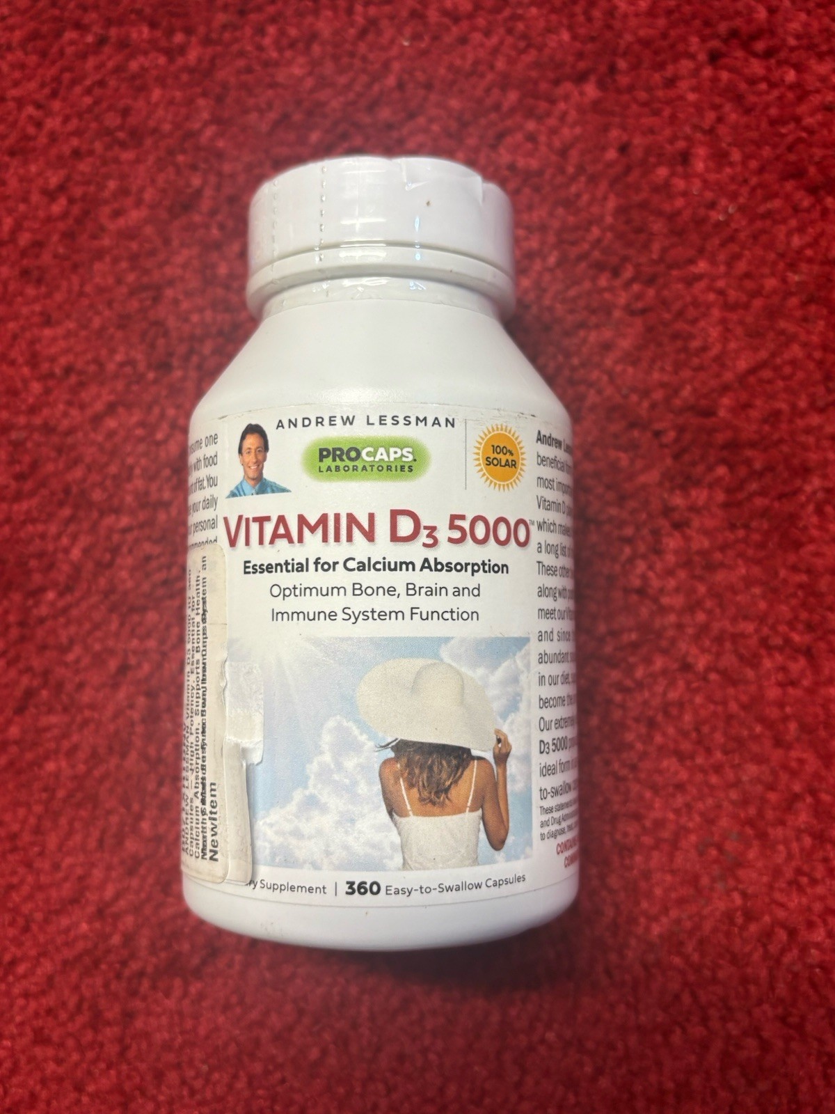 ANDREW LESSMAN Vitamin D3 5000 IU 360 Capsules 360 Caps Exp 2/27