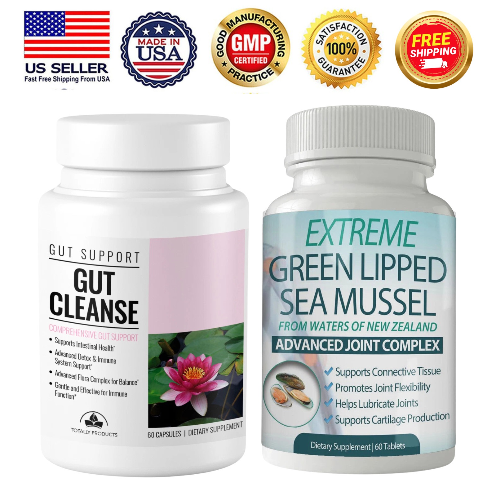 Gut Detox Cleanse Intestinal Health Green Lipped Mussel Joint Pain Relief Pills