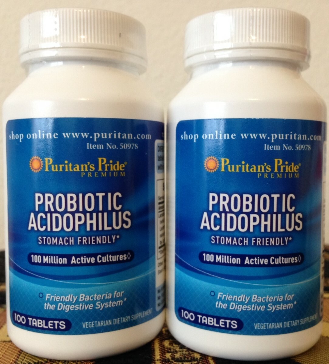 2X Probiotic Acidophilus 100 Million Active Cultures 100 TABLETS ea = 200 Total