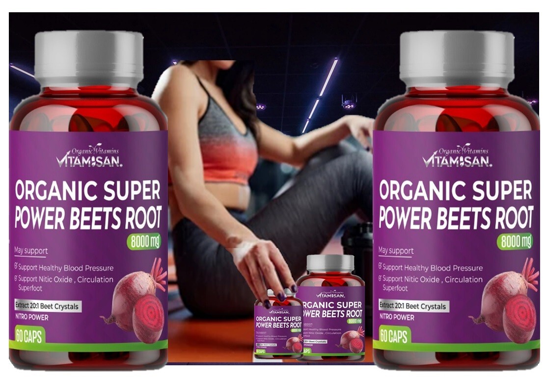 Beet Root Capsule Nitric Oxide support  Circulation, Stamina, Pre Workout 120