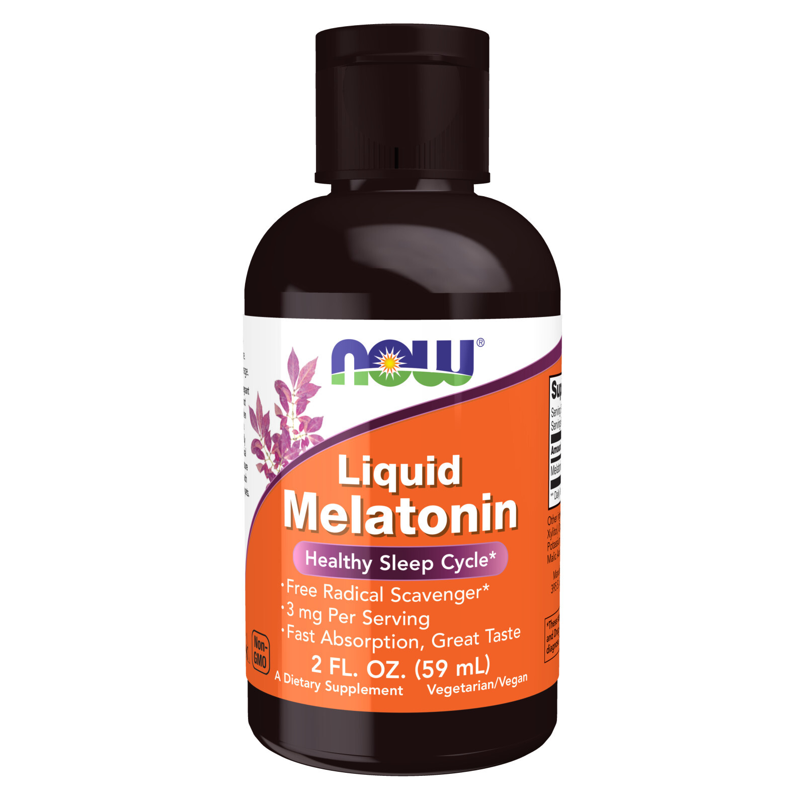 NOW Liquid Melatonin – 2 fl oz, Free Radical Scavenger*, Healthy Sleep Cycle