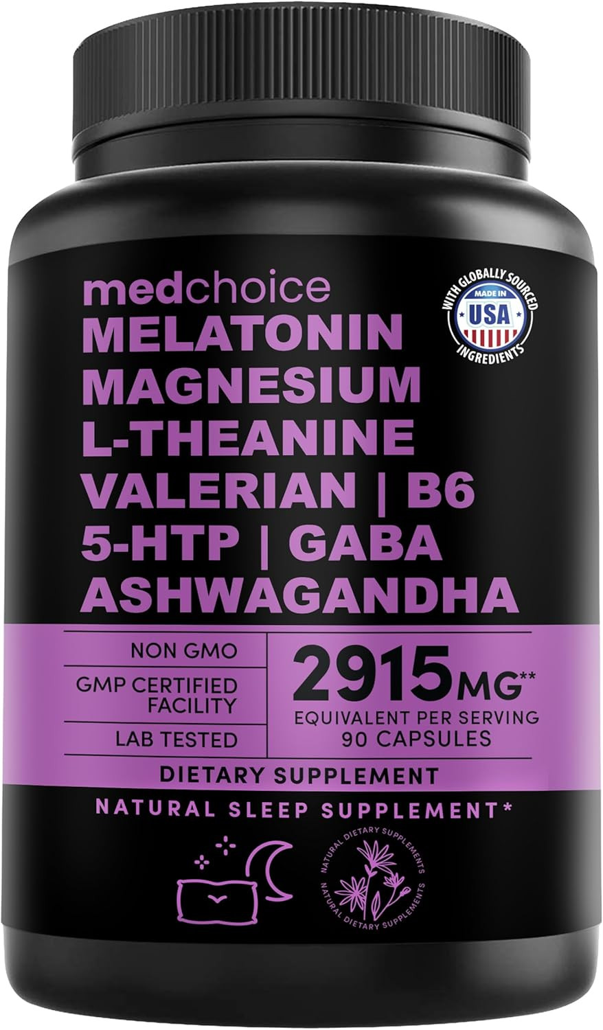 12-In-1 Melatonin Sleep Capsules – Natural Sleep Aids for Adults with Melatonin