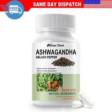 Organic Ashwagandha 1300 Mg-120 Vegan Capsules Pure Organic Ashwagandha Powder