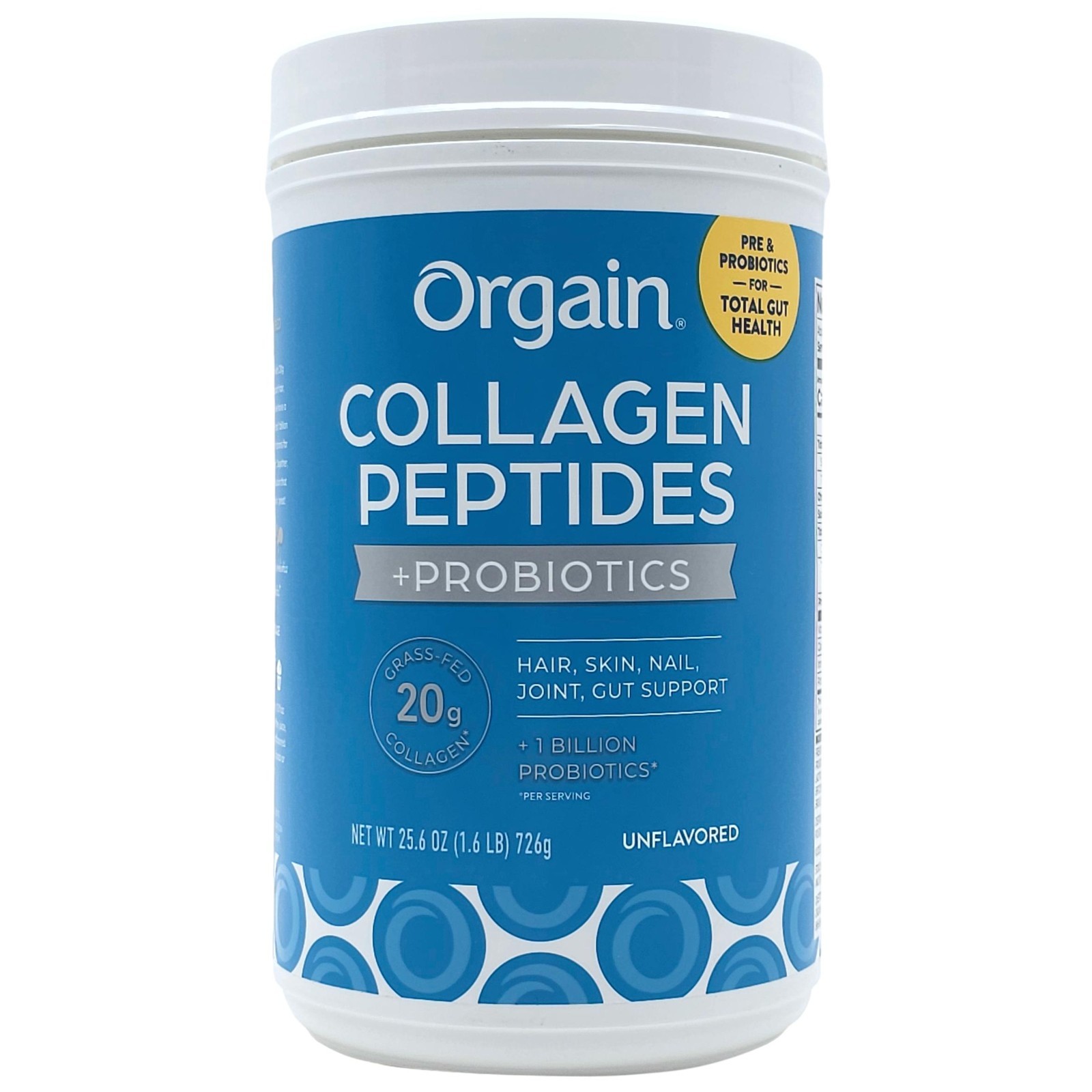 Orgain Collagen Peptides + Probiotics (25.6 oz / 1.6 lb) Unflavored Exp. 6/2027