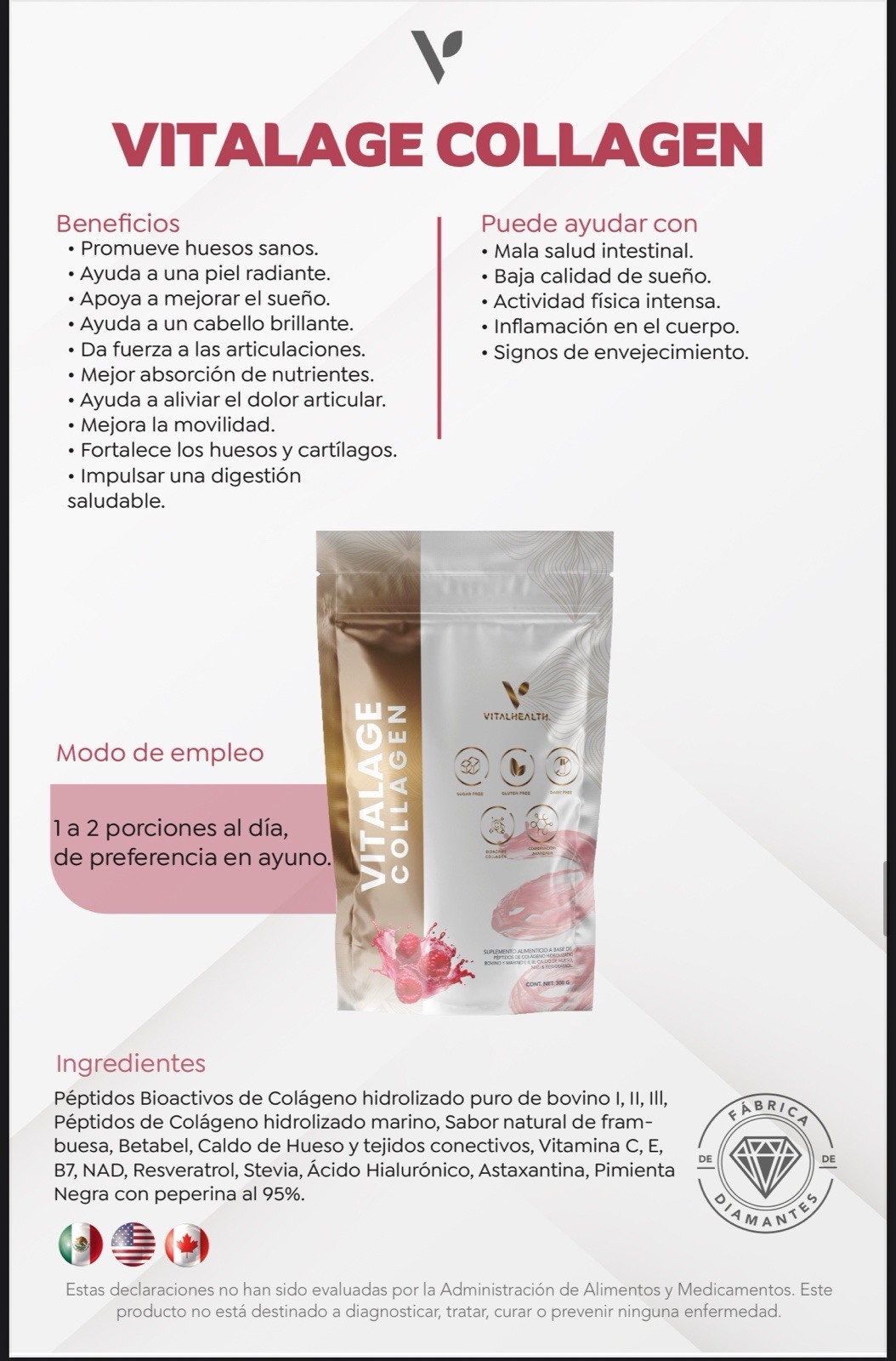 Vital health VITALAGE COLLAGEN W/ Bone Broth Sealed! Exp 07/2027