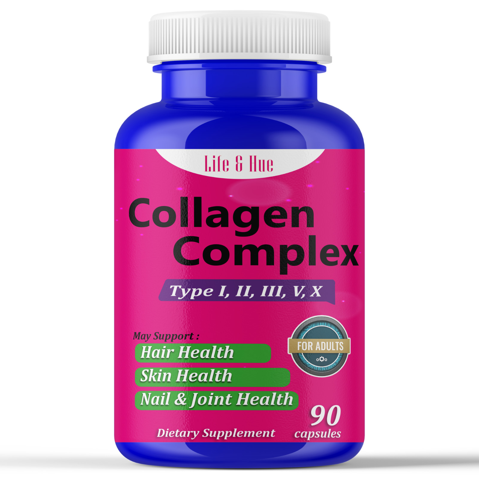 2027 Exp! Vital Vitamins Multi Collagen Complex – Type I II III V X