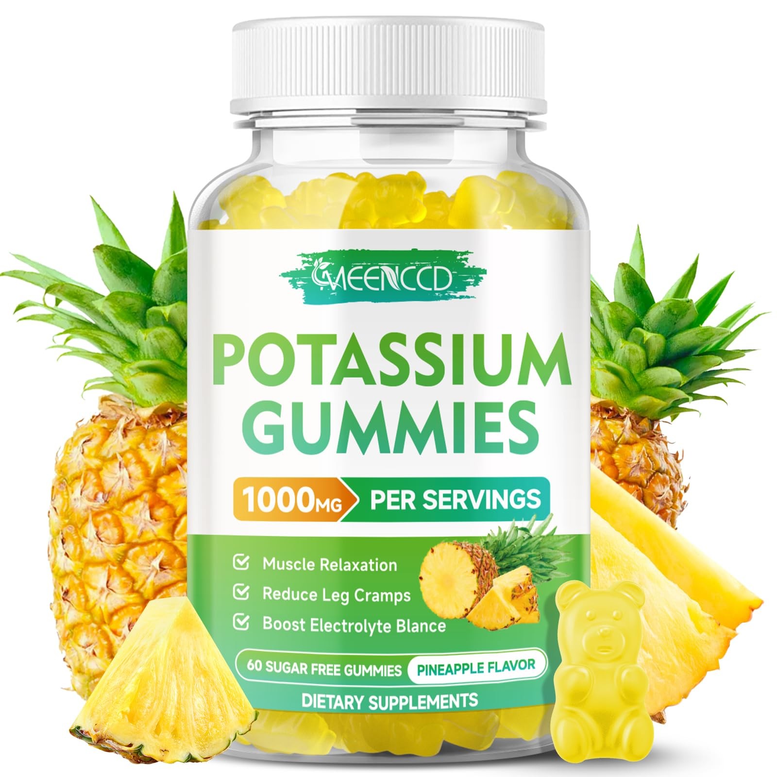 Potassium Citrate Gummies 1000mg – Support Muscle Health  Leg Cramps, 60 Count