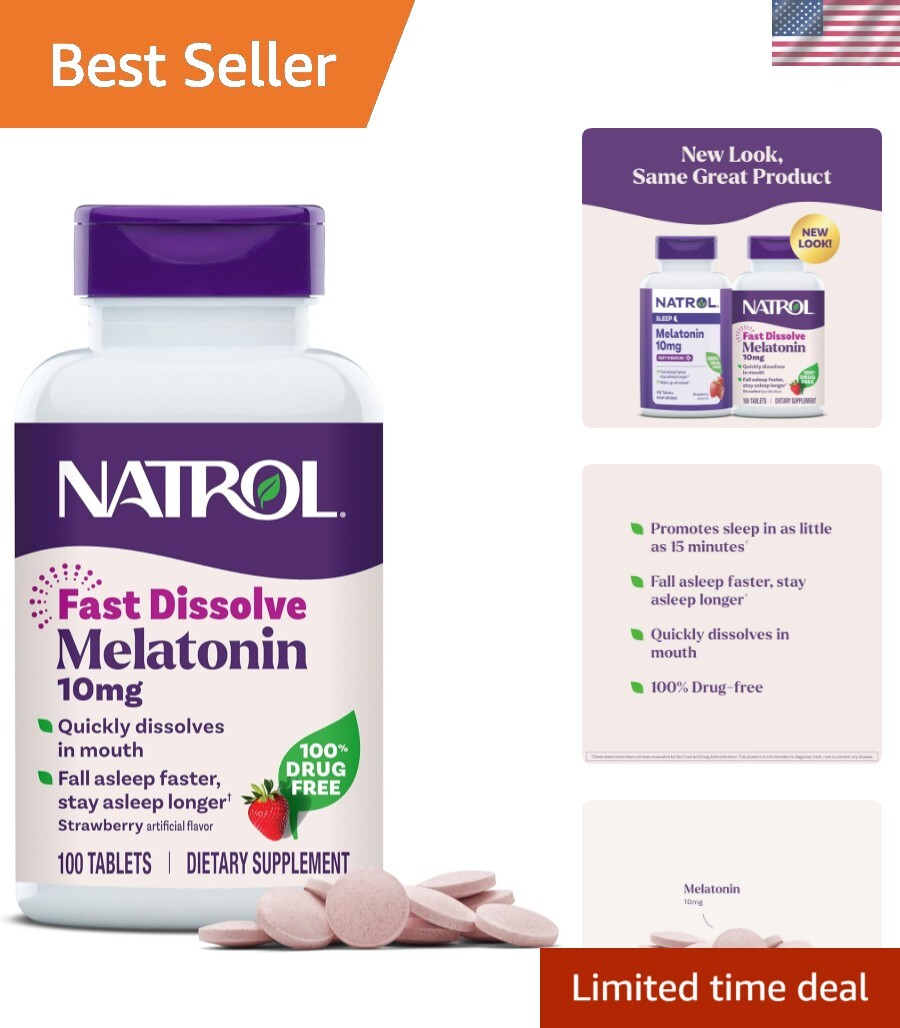 Natrol Melatonin 10 mg Vegetarian Tablets – 100 cc = Sleep Support Made Easy