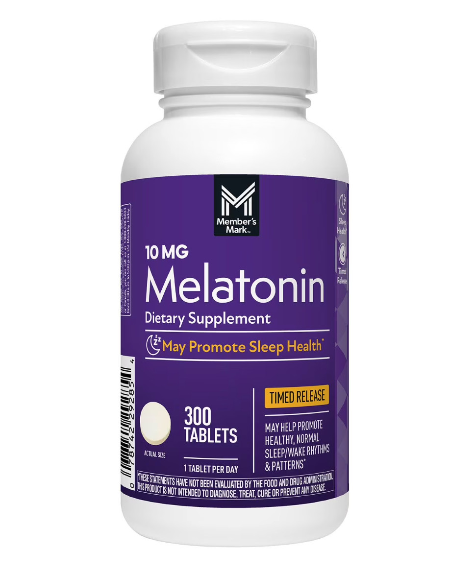 Member’s Mark Timed-Release Melatonin Tablets, 10 mg, 300 ct. Made In USA