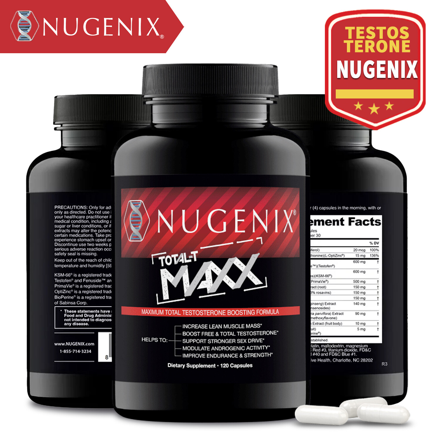NUGENIX TOTAL-T MAXX – Testosterone Booster, Energy, Muscle Strength and Growth