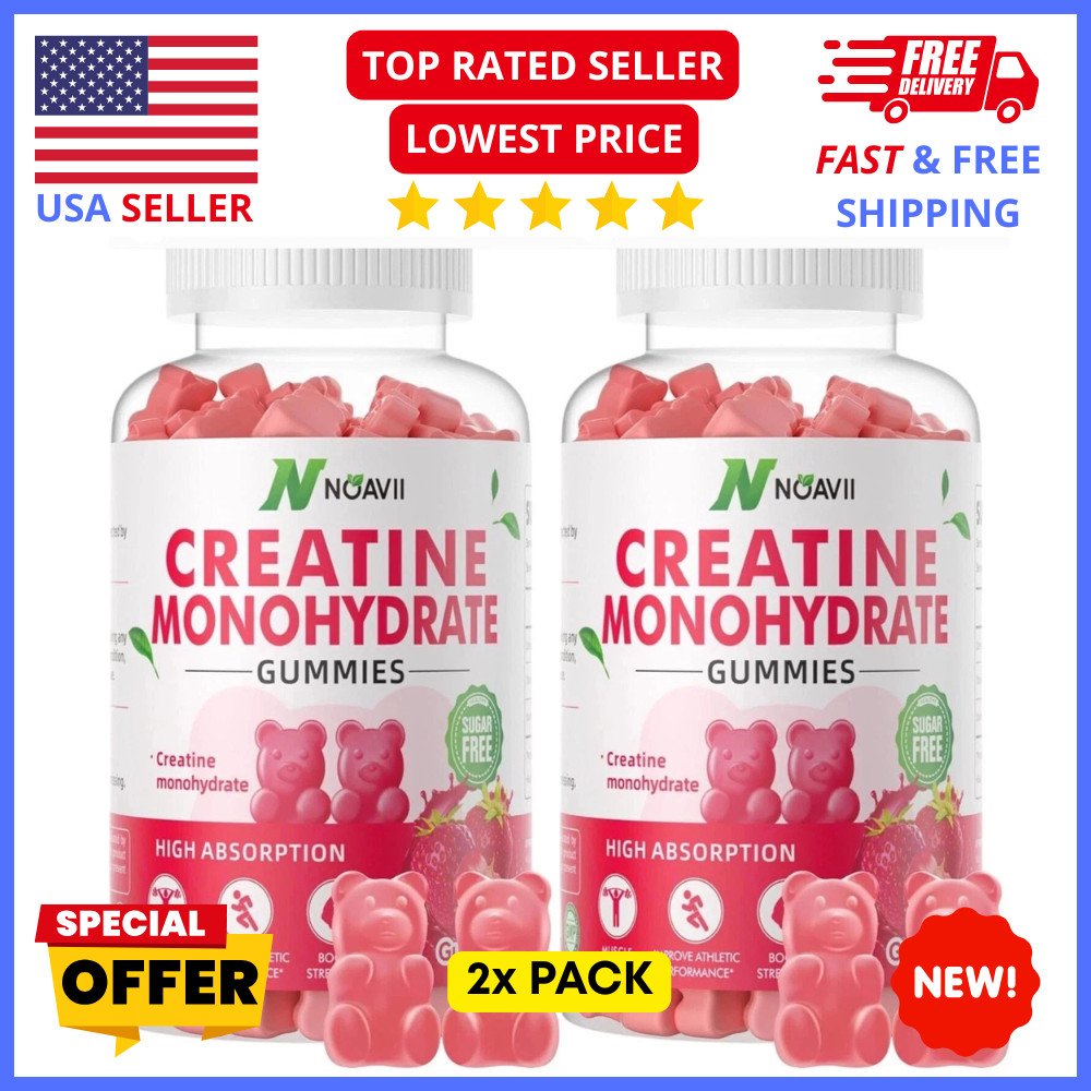 2-Pack Creatine Gummies 5000mg – Strength, Muscle Growth & Workout Performance