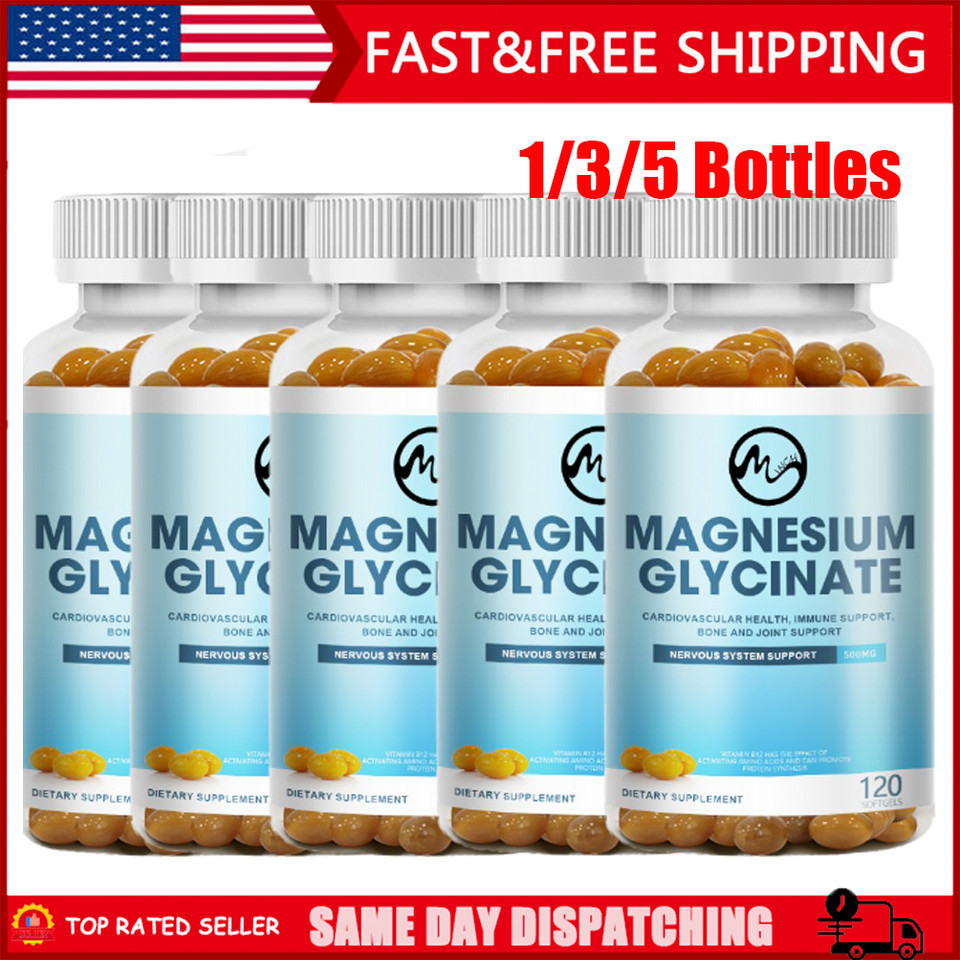 500MG Magnesium Glycinate With Zinc,D3 Improved Sleep, Stress , Anxiety Relief