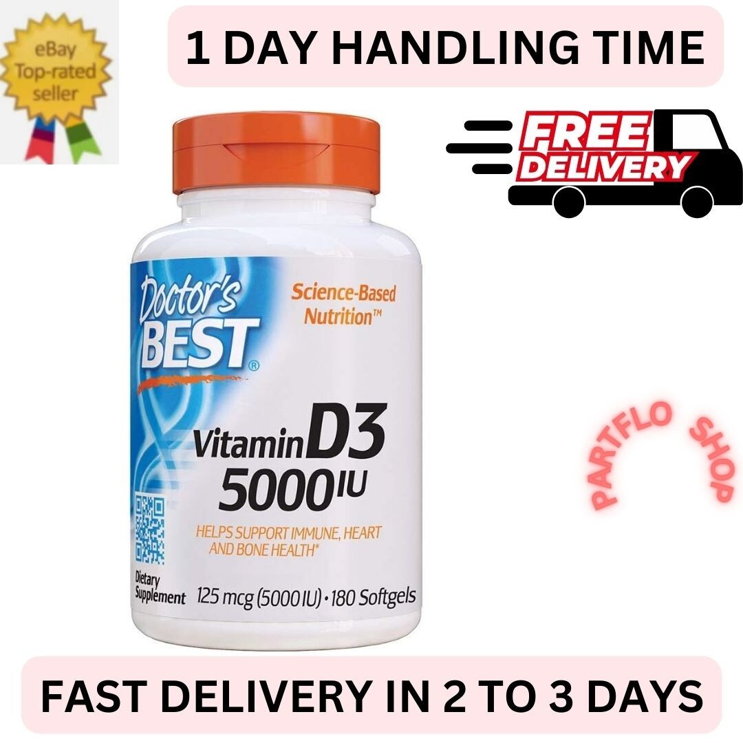 Vitamin D3 5000IU Non-Gmo Gluten & Soy Free Regulates Immune Function Suppor