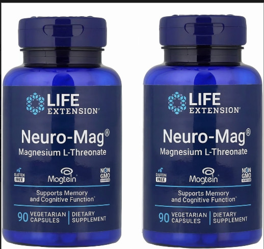 2 PACK Neuro-Mag Magnesium L-Threonate from 2000 mg Magtein – Life Extension